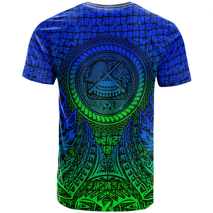 American Samoa T-Shirt - Circle Pattern Blue