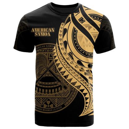 American Samoa T-Shirt - Gold Color Polynesian Patterns Best American Samoa Ever