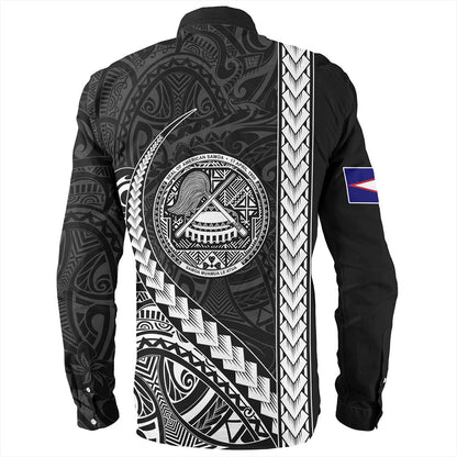 American Samoa Long Sleeve Shirt Samoa Tribal Polynesian Coat Of Arms