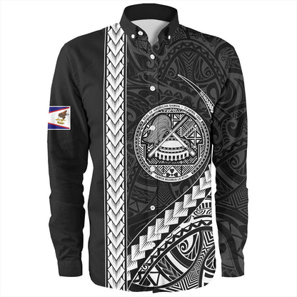 American Samoa Long Sleeve Shirt Samoa Tribal Polynesian Coat Of Arms