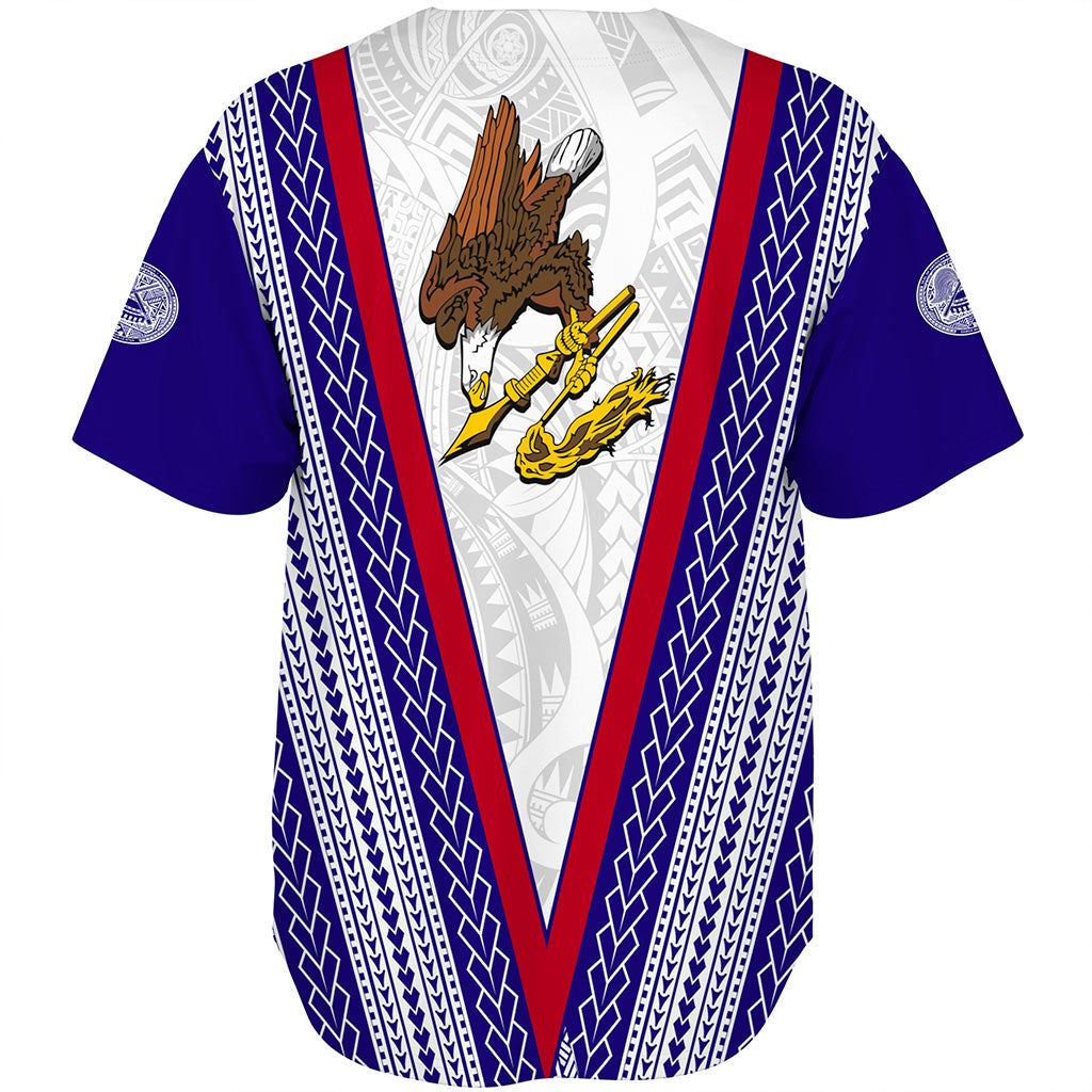 American Samoa Baseball Shirt Polynesian Tribal Flag
