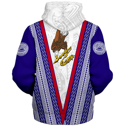 American Samoa Sherpa Hoodie Polynesian Tribal Flag