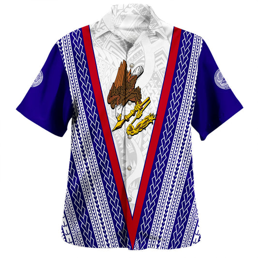 American Samoa Hawaiian Shirt Polynesian Tribal Flag