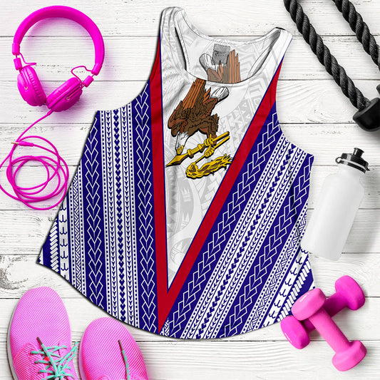 American Samoa Women Tank Polynesian Tribal Flag