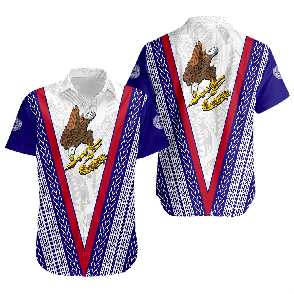 American Samoa Short Sleeve Shirt Polynesian Tribal Flag