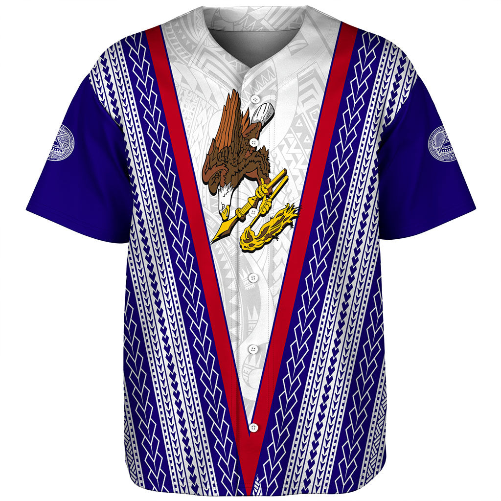 American Samoa Baseball Shirt Polynesian Tribal Flag