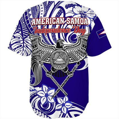 American Samoa Baseball Shirt Tribal Polynesian Eagle Style