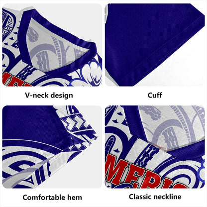 American Samoa Rugby Jersey Tribal Polynesian Eagle Style