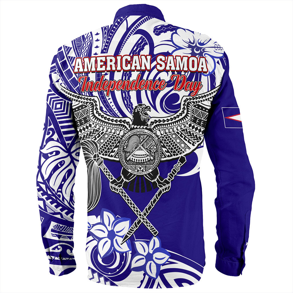 American Samoa Long Sleeve Shirt Tribal Polynesian Eagle Style