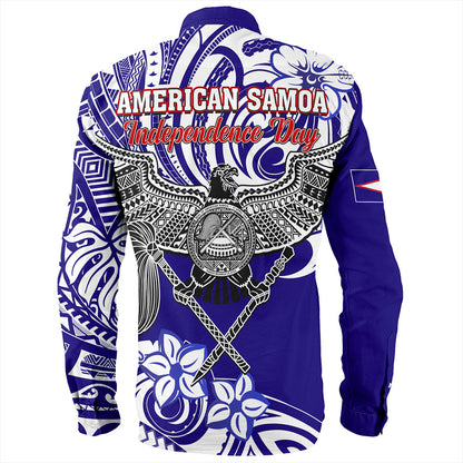 American Samoa Long Sleeve Shirt Tribal Polynesian Eagle Style