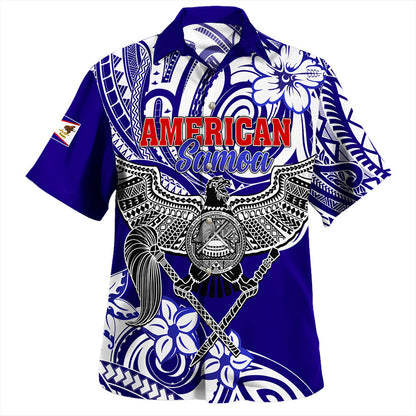 American Samoa Hawaiian Shirt Tribal Polynesian Eagle Style
