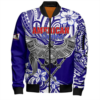 American Samoa Bomber Jacket Tribal Polynesian Eagle Style