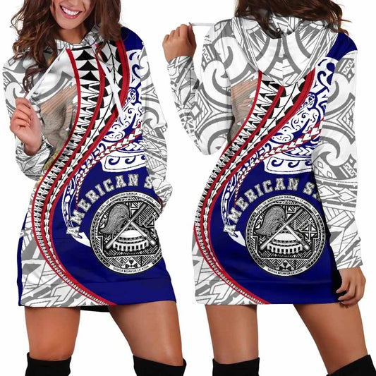 American Samoa Female Hoodie Dress Kanaloa Tatau Gen