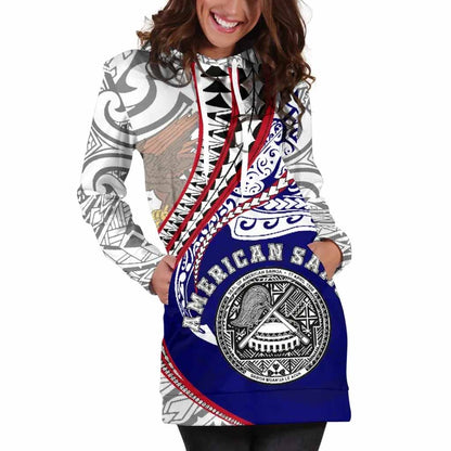 American Samoa Female Hoodie Dress Kanaloa Tatau Gen