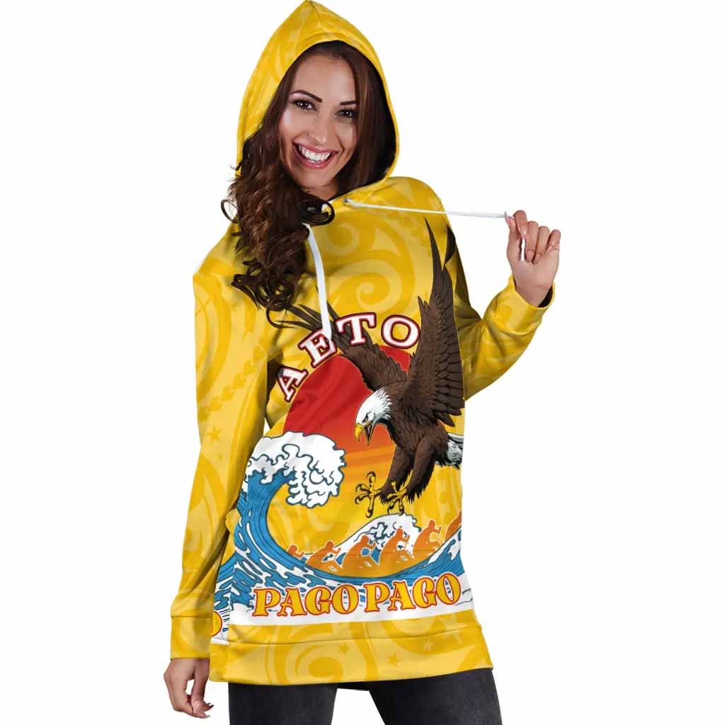 American Samoa Female Hoodie Dress - Pago Pago Aeto