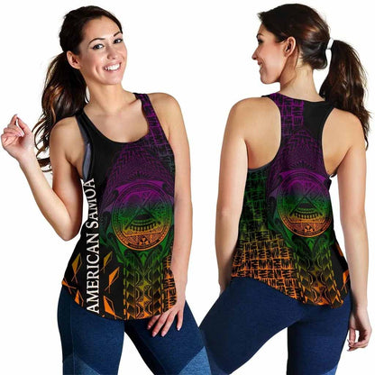 American Samoa Women Racerback Tank - AS Seal Rocket Style
