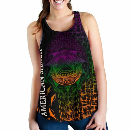 American Samoa Women Racerback Tank - AS Seal Rocket Style