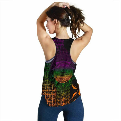 American Samoa Women Racerback Tank - AS Seal Rocket Style