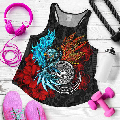American Samoa Women Racerback Tank - Polynesian Eagle
