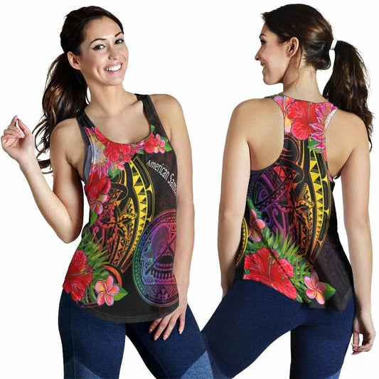 American Samoa Women Racerback Tank - Tropical Hippie Style