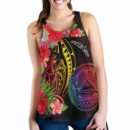 American Samoa Women Racerback Tank - Tropical Hippie Style