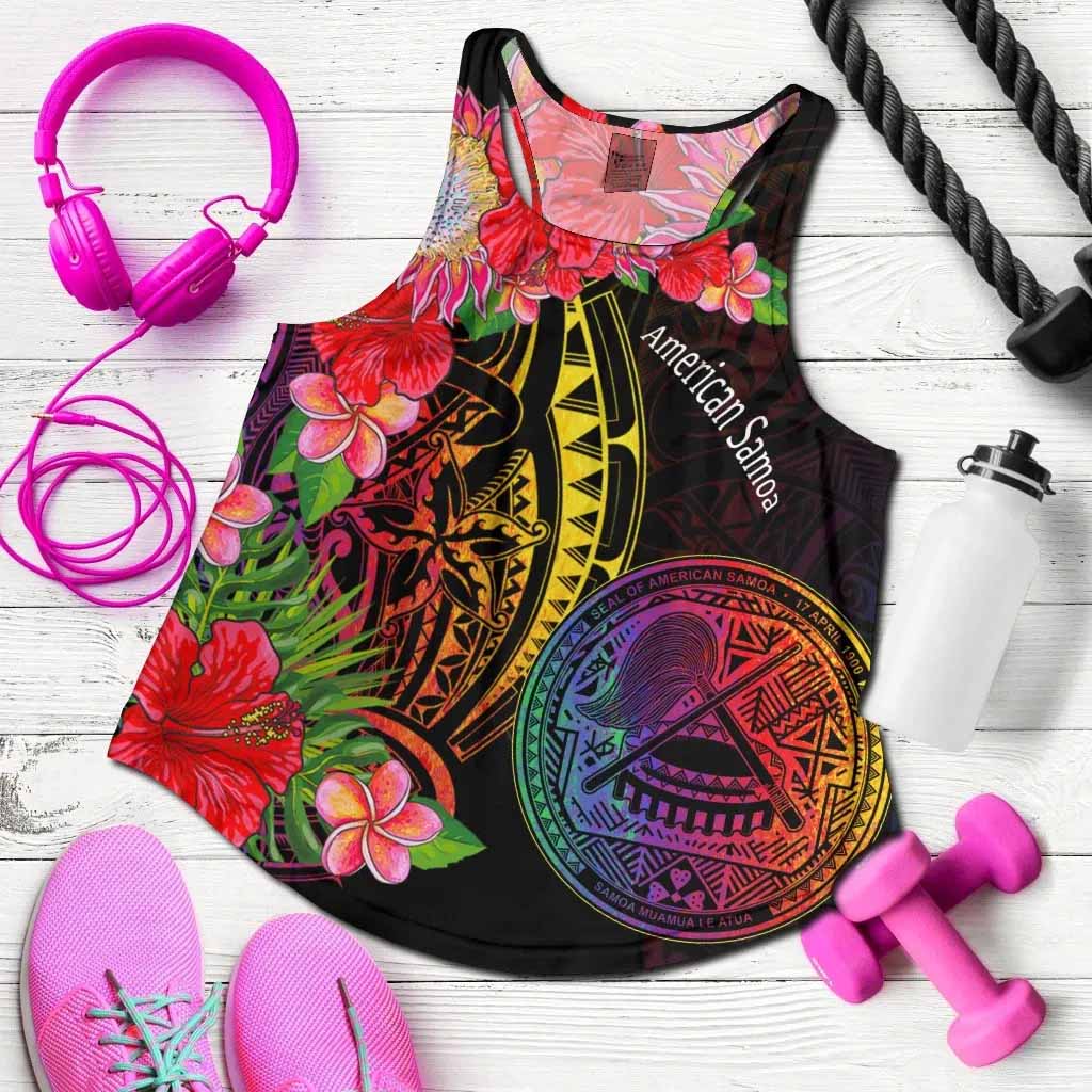 American Samoa Women Racerback Tank - Tropical Hippie Style