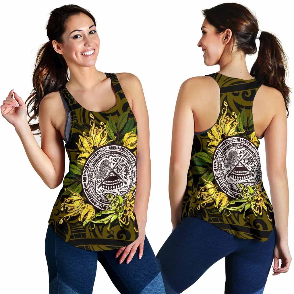 American samoa Women Racerback Tank Ylang Ylang Flowers