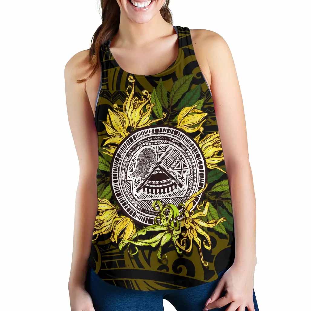 American samoa Women Racerback Tank Ylang Ylang Flowers