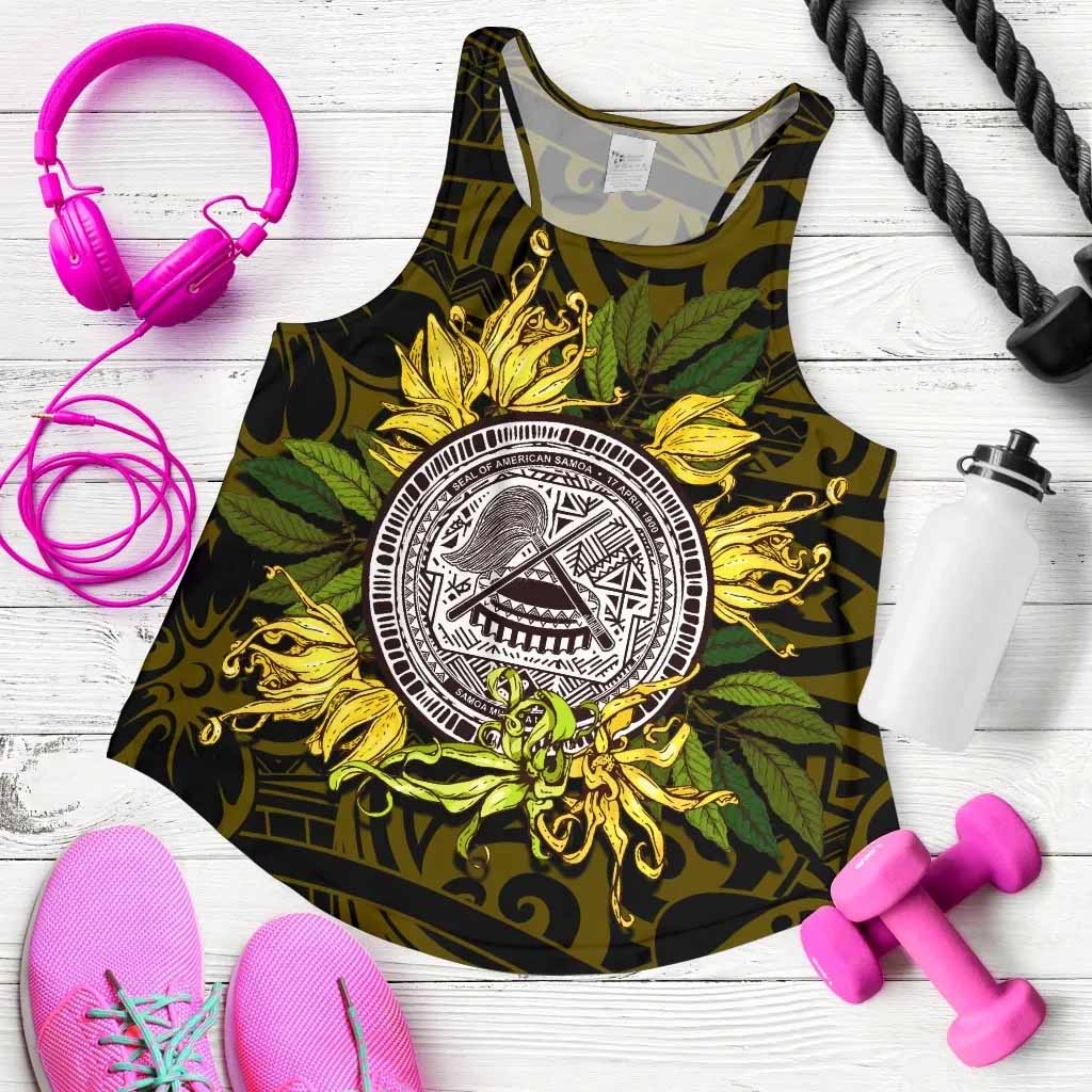 American samoa Women Racerback Tank Ylang Ylang Flowers