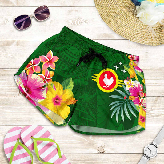 American Samoa Women Shorts - Manu'atele Hibiscus Flag