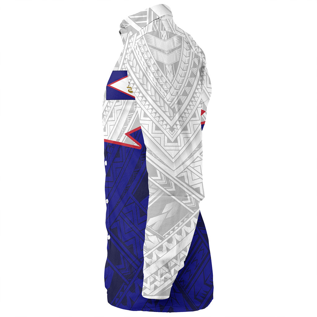 American Samoa Long Sleeve Shirt Polynesian Tattoo Flag And Coat Of Arms