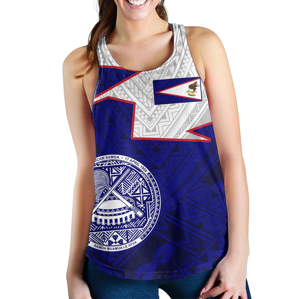 American Samoa Women Tank Polynesian Tattoo Flag And Coat Of Arms