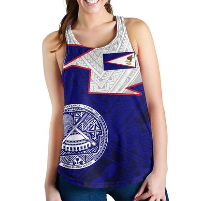 American Samoa Women Tank Polynesian Tattoo Flag And Coat Of Arms