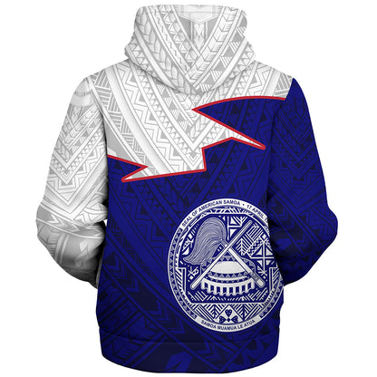 American Samoa Sherpa Hoodie Polynesian Tattoo Flag And Coat Of Arms