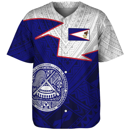 American Samoa Baseball Shirt Polynesian Tattoo Flag And Coat Of Arms