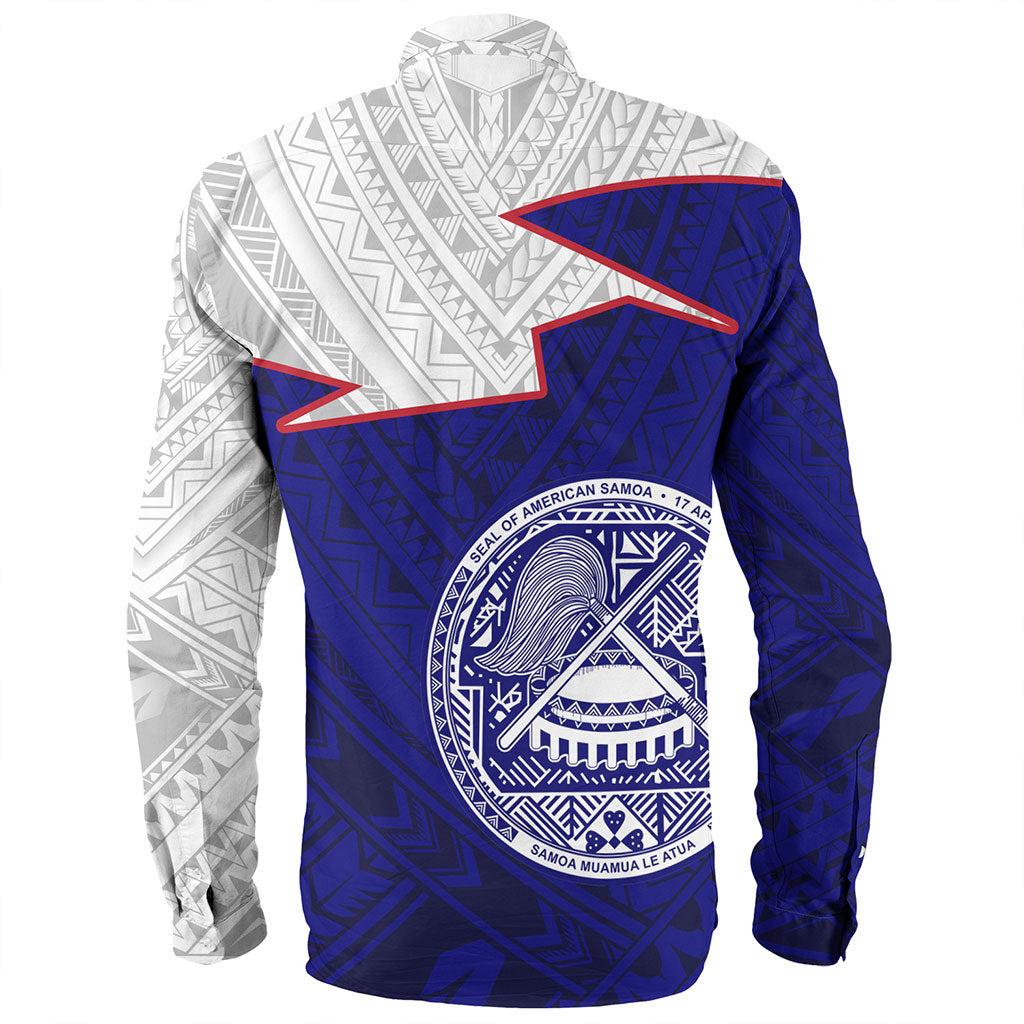 American Samoa Long Sleeve Shirt Polynesian Tattoo Flag And Coat Of Arms