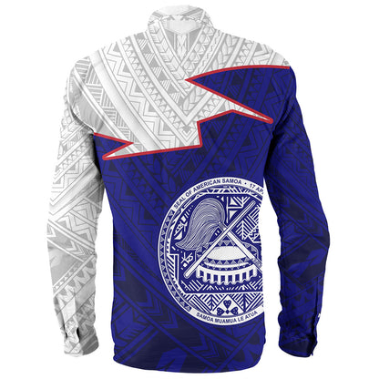 American Samoa Long Sleeve Shirt Polynesian Tattoo Flag And Coat Of Arms