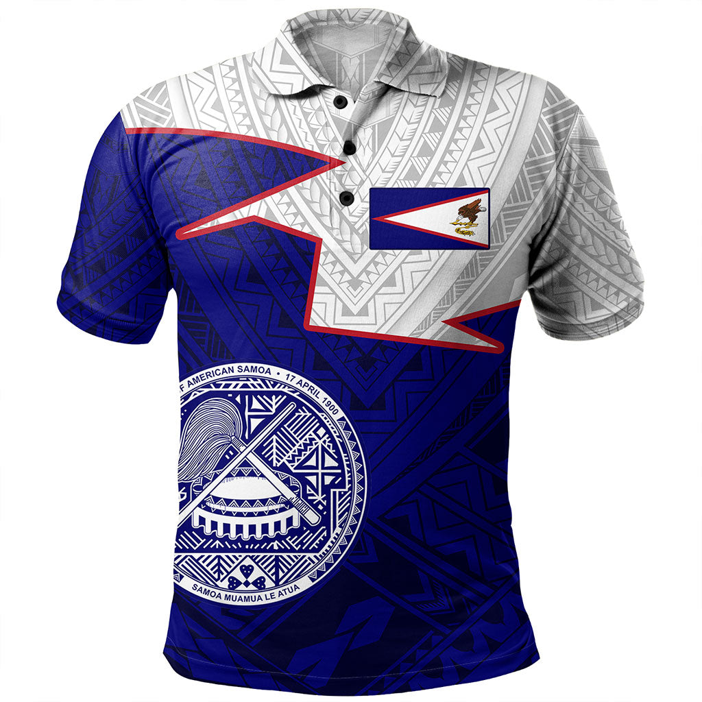 American Samoa Polo Shirt Polynesian Tattoo Flag And Coat Of Arms