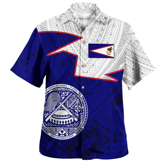 American Samoa Hawaiian Shirt Polynesian Tattoo Flag And Coat Of Arms