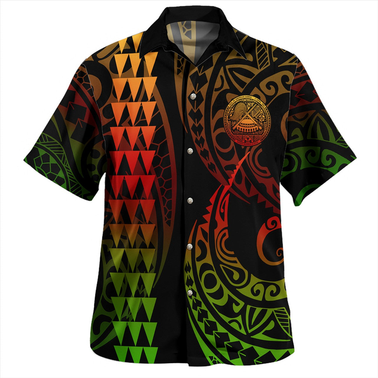 American Samoa Combo Puletasi And Shirt Kakau Style Reggae