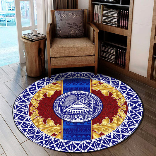 American Samoa Round Rugs Royal Vinatge Style