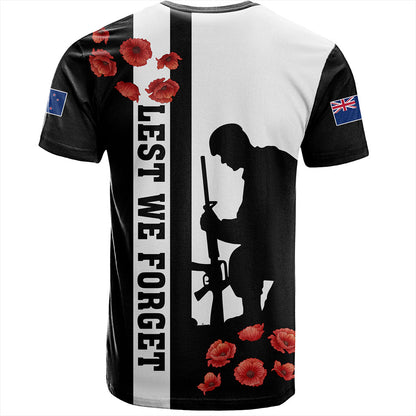 New Zealand T-Shirt Anzac Day Lest We Forget Simple Style