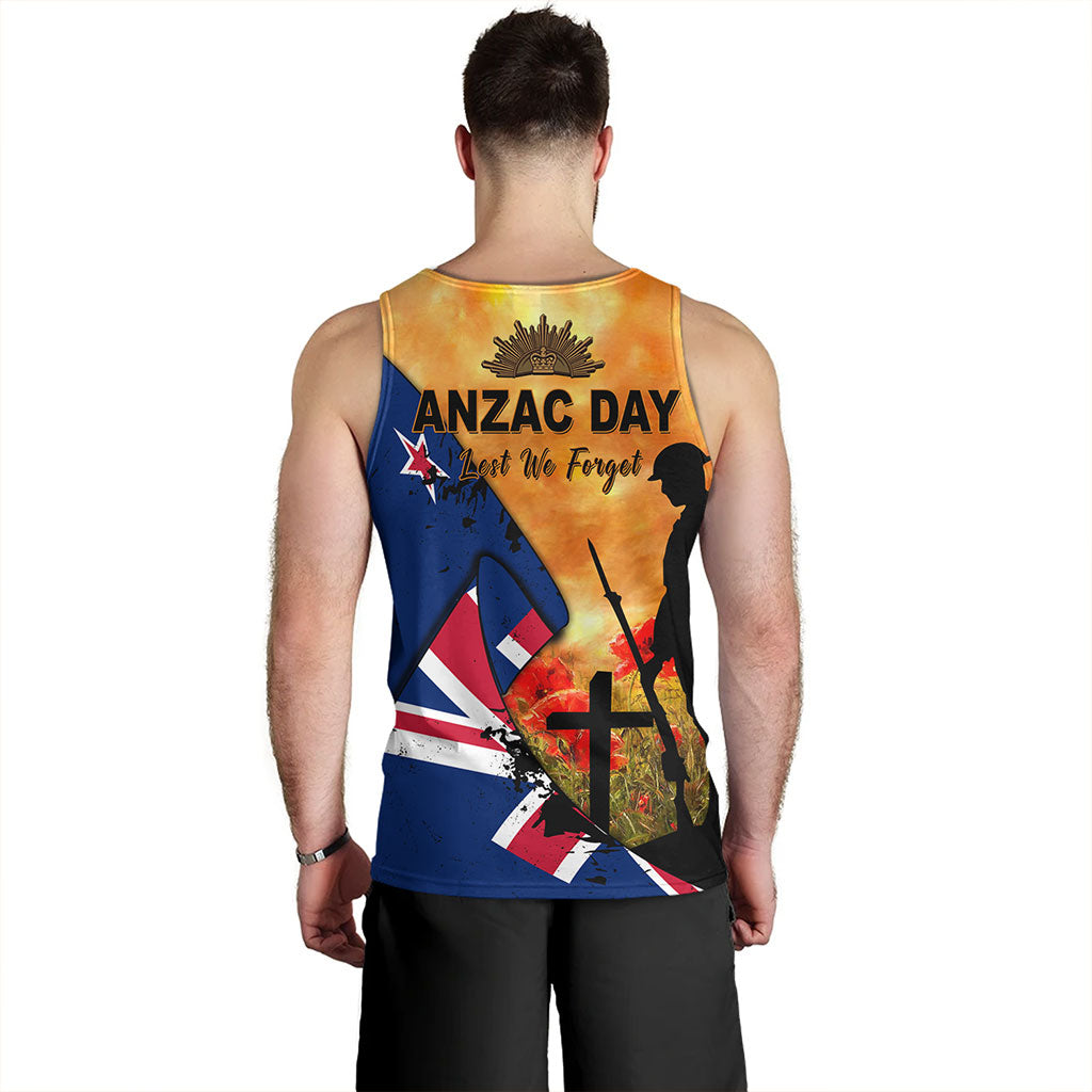 New Zealand Tank Top Anzac Day Flag Lest We Forget