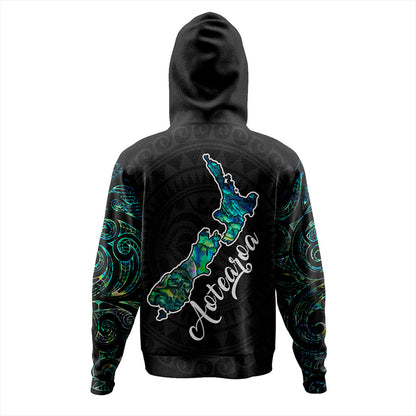 New Zealand Hoodie Aotearoa Maori Tribal Map With Papua Shell