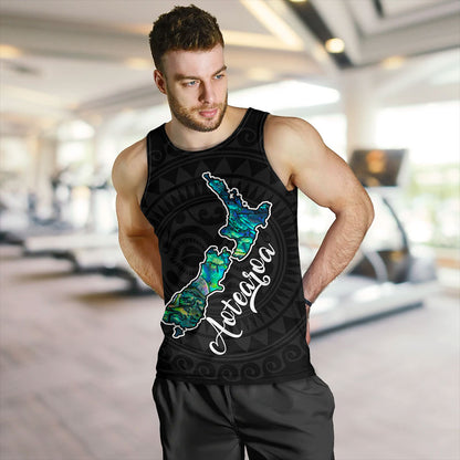 New Zealand Tank Top Aotearoa Maori Tribal Map With Papua Shell