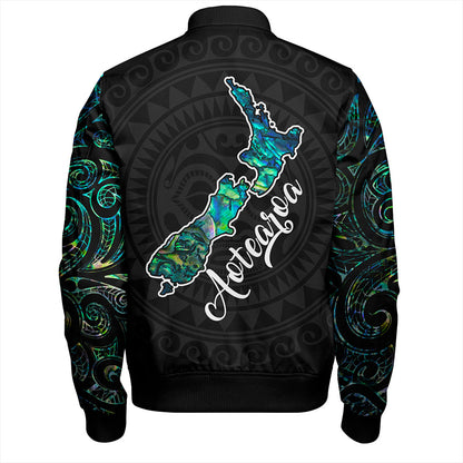 New Zealand Bomber Jacket Aotearoa Maori Tribal Map With Papua Shell