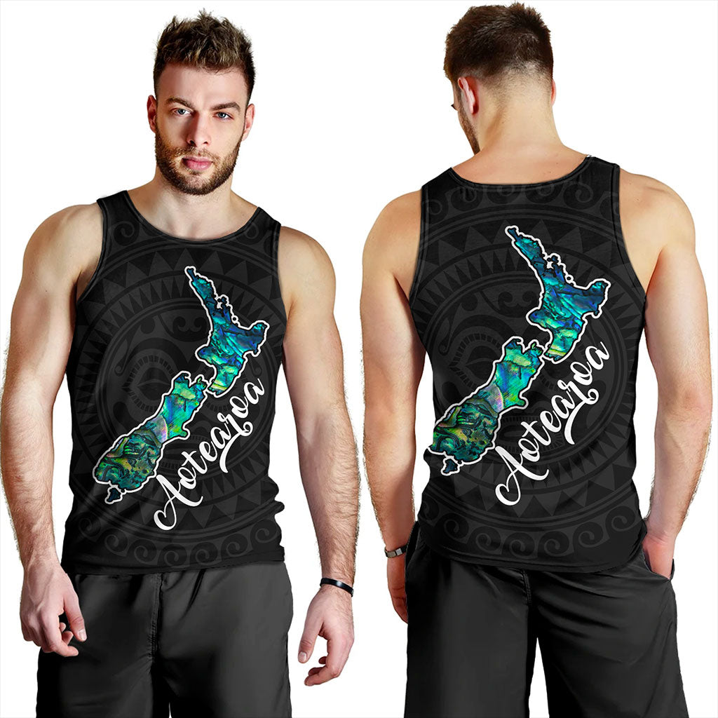 New Zealand Tank Top Aotearoa Maori Tribal Map With Papua Shell