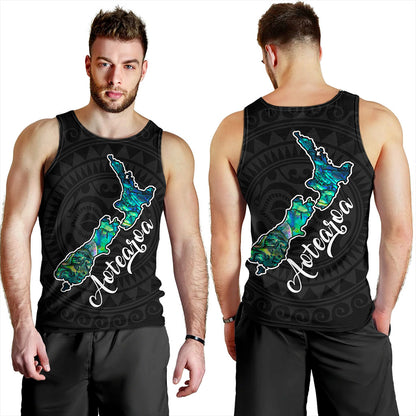 New Zealand Tank Top Aotearoa Maori Tribal Map With Papua Shell