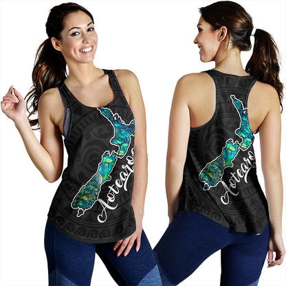 New Zealand Women Tank Aotearoa Maori Tribal Map With Papua Shell