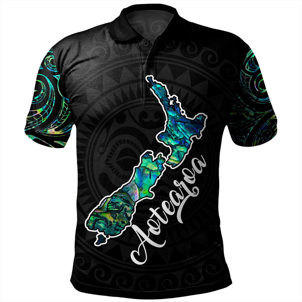 New Zealand Polo Shirt Aotearoa Maori Tribal Map With Papua Shell